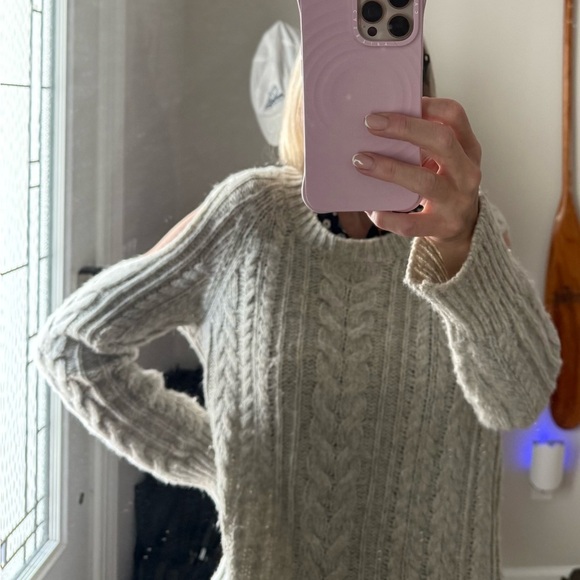 Soft  Surroundings Ivory Knit Wool Sweater SZ M - Picture 2 of 15